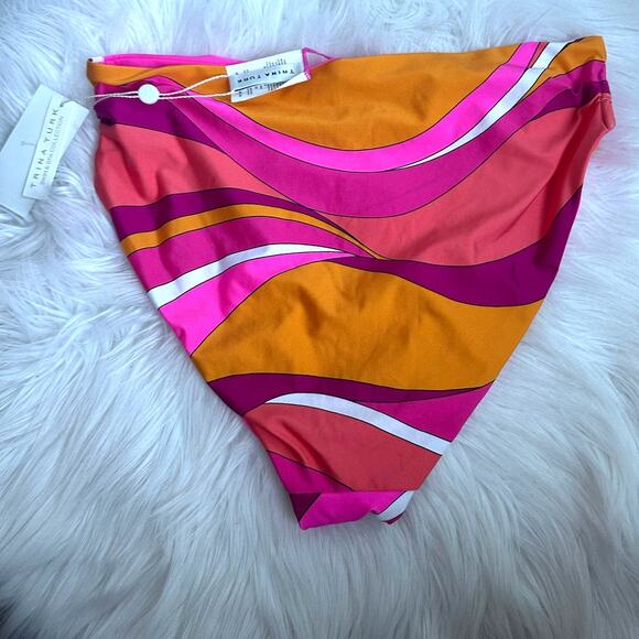 Trina Turk Vivid Vista High Waist Pink Orange Bikini Bottom Size 8 NEW NWT - Picture 4 of 5